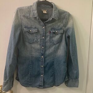 Blue Denim Button-Up Shirt